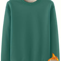 Men’s Solid Color Crew Neck Sweatshirt – Autumn & Winter