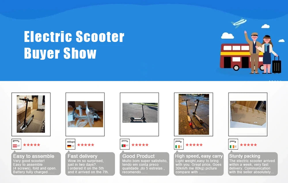 AOVOPRO Smart APP Electric Scooter – 350W/500W Motor