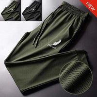 Men’s Ice Silk Mesh Breathable Quick-Dry Fitness Pants