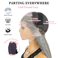 36" Brazilian Straight Lace Front Human Hair Wig