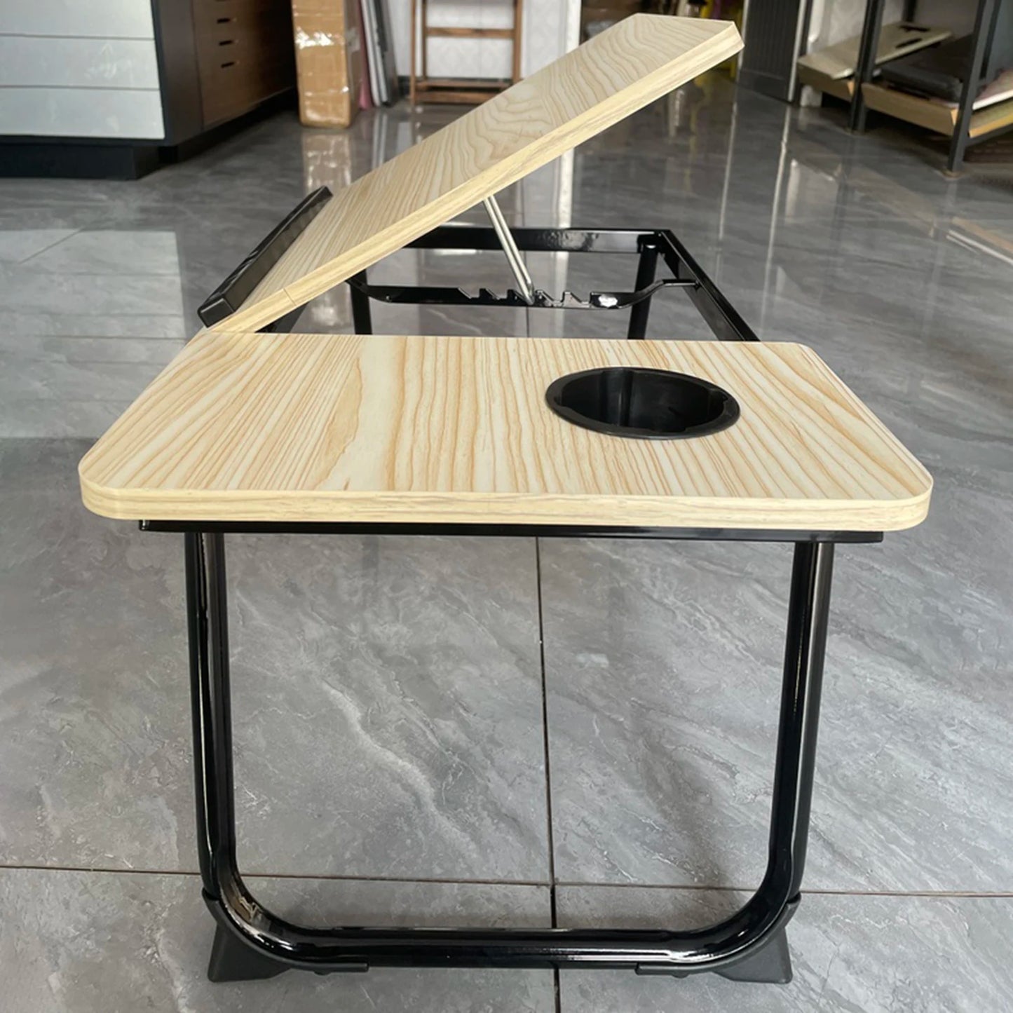 Adjustable Foldable Laptop Bed Desk with Cup Holder