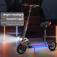 SUNNIGOO Electric Scooter For Adult 10 inch Off-Road 48V Lithium Battery Max Speed 45km/h Removable Seat Foldable E Scooter
