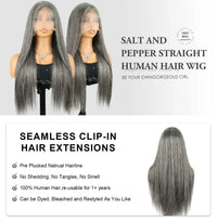 36" Brazilian Straight Lace Front Human Hair Wig