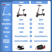 SUNNIGOO Electric Scooter For Adult 10 inch Off-Road 48V Lithium Battery Max Speed 45km/h Removable Seat Foldable E Scooter