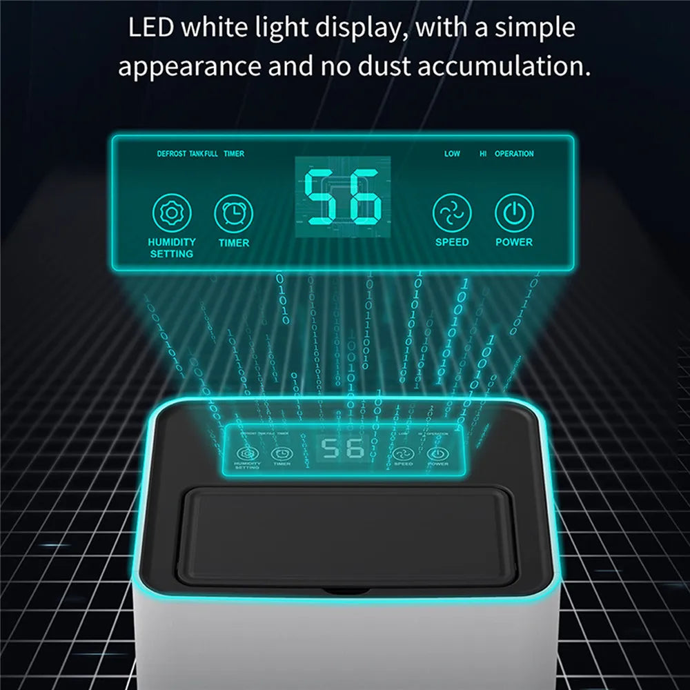 Smart Home Dehumidifier 3.2L Large Capacity Dehumidifier For Bedroom Office Kitchen Deodorization and DefrostingTiming Dehumidif