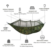 Swallowtail Camping Hammock with Mosquito Net & Rainfly