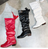 Shoes For Women 2022 Spring Knee High Boots Red Black White