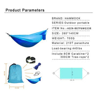 Swallowtail Camping Hammock with Mosquito Net & Rainfly