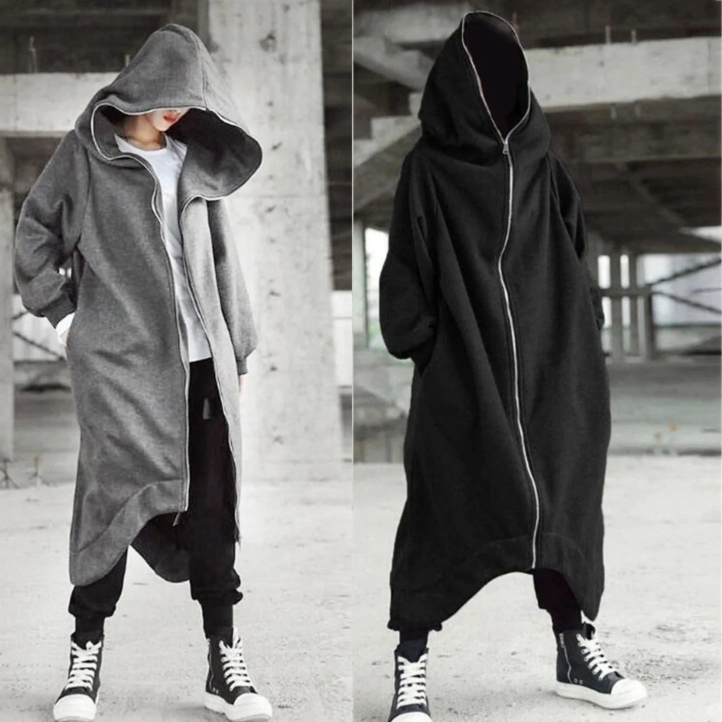 Unisex Long Sleeve Nazgul Hoodie Coat with Zipper