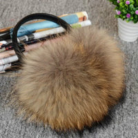 Oversized Real Raccoon Fur Winter Earmuffs for Women