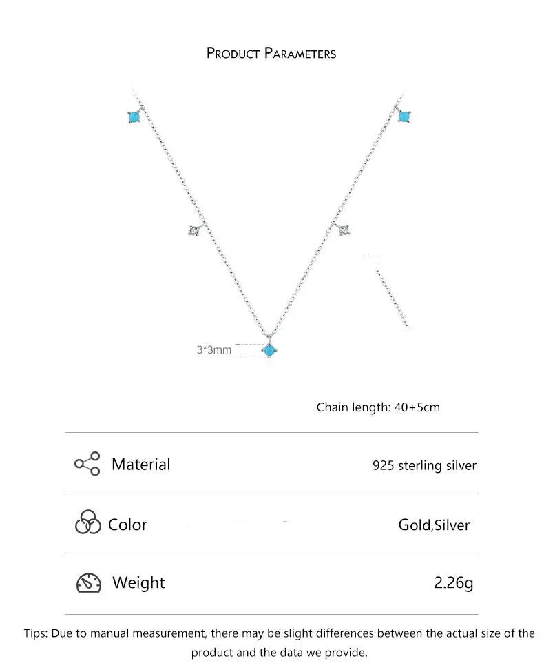 Gold & Silver Turquoise Pendant Necklace – 925 Sterling