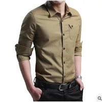 Men’s Casual Cotton Shirt Army Green
