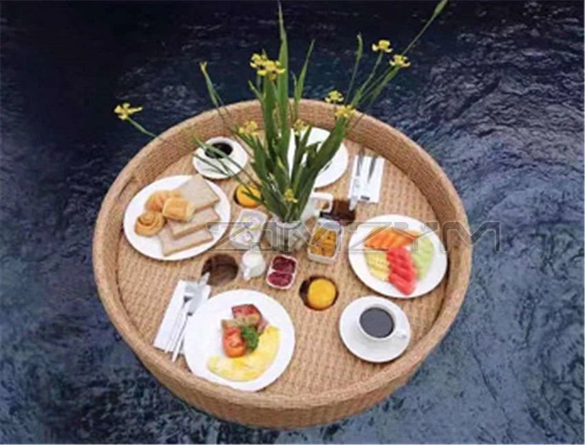 Bali Rattan Floating Tray for Pool & Outdoor Dining