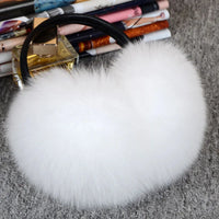 Oversized Real Raccoon Fur Winter Earmuffs for Women