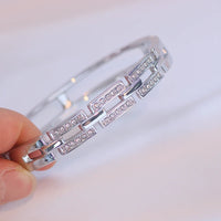 Rose Gold Women’s Bangle Bracelet – Elegant Crystal Cuff