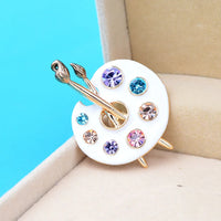 CINDY XIANG Rhinestone Palette Brooch Unisex Pin