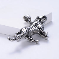 Vintage Hip Hop Tiger Pendant Necklace Stainless Steel Men's Necklace Exaggerated Necklace for Men Gifts for Men
