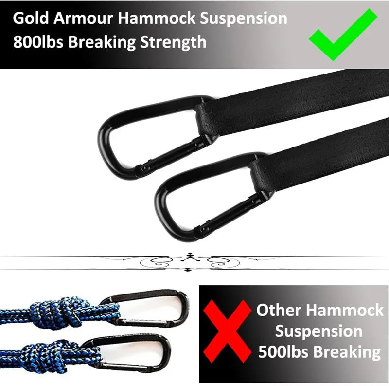 Oversized Double Camping Hammock,Portable Tree Straps Hammock ,210T Nylon Travel Hammock, Lightweight Parachute Hammocks