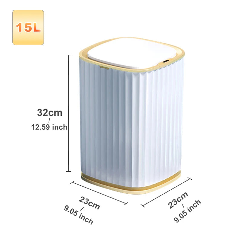 Smart Home Automatic Sensor Trash Can For Kitchen Bathroom Toilet Smart Trash Can Living Room Dustbin Wastebasket Waterproof Bin