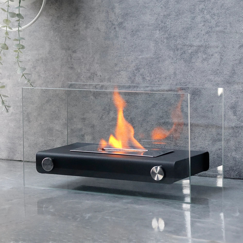 Bioethanol Tabletop Fireplace – Modern Black