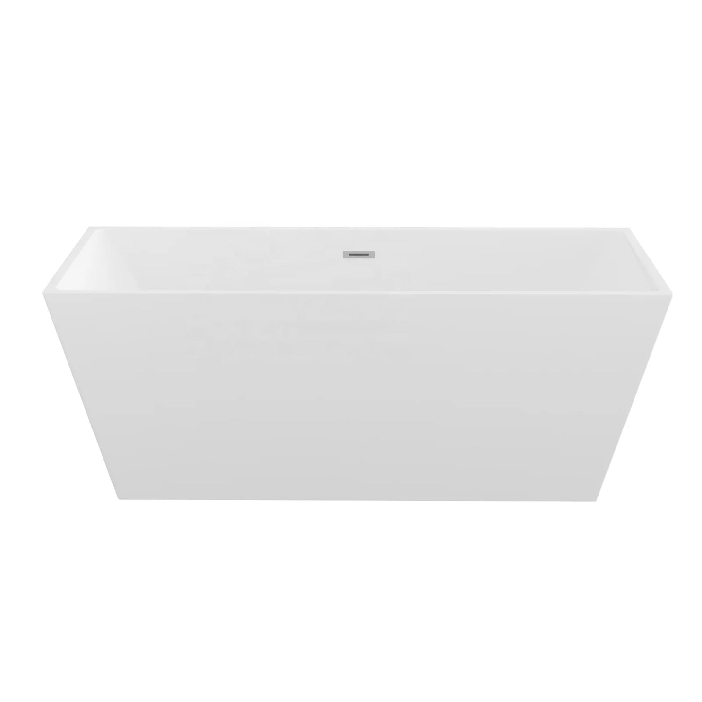 US Stock Modern Design Freestanding White Acrylic Rectangle-Shaped Bathtub with Drain Overflow