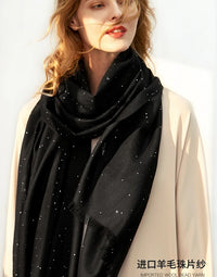 Women’s Designer Wool Scarf – Embroidered Pashmina Shawl