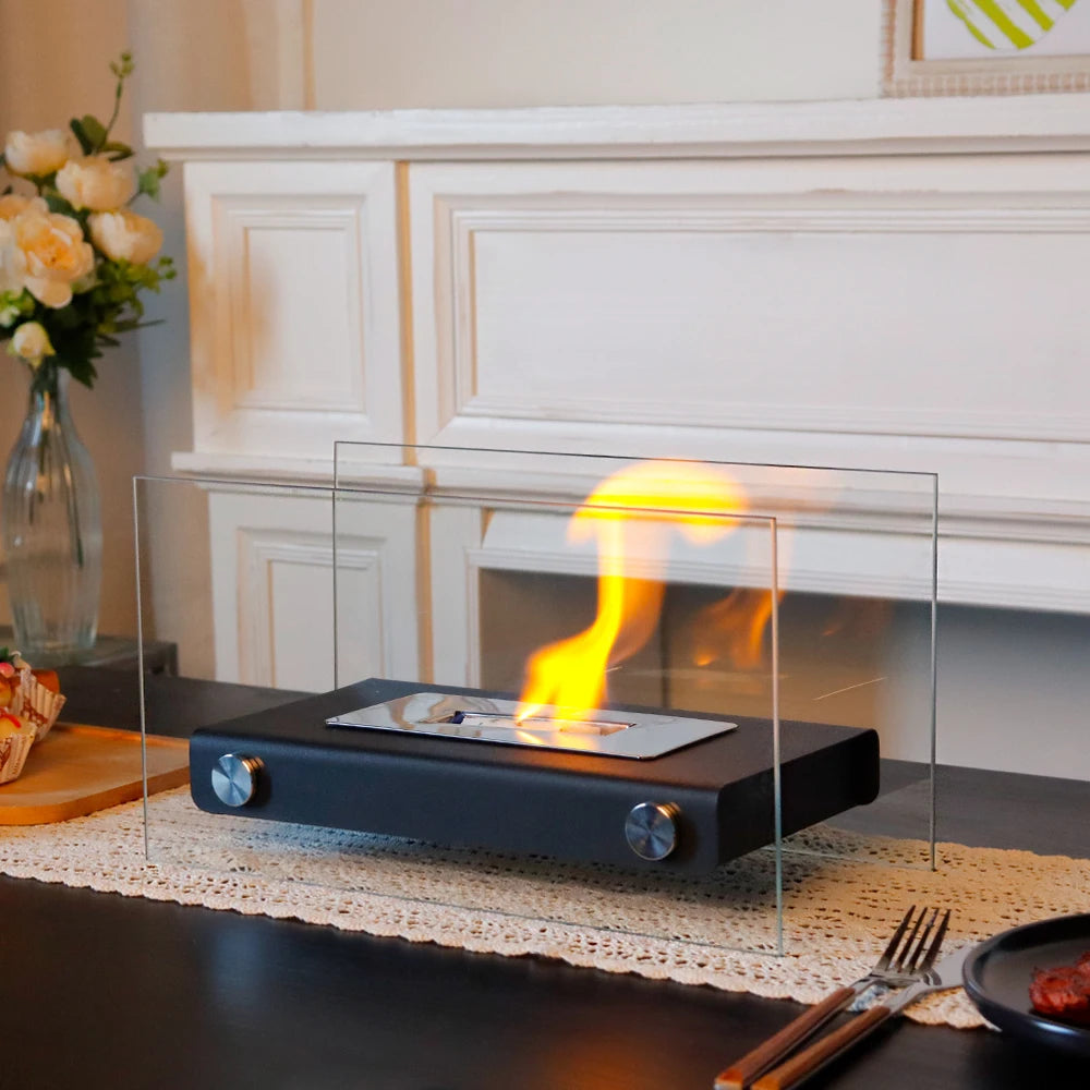 Bioethanol Tabletop Fireplace – Modern Black