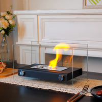 Bioethanol Tabletop Fireplace – Modern Black
