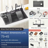 Black Smart Kitchen Faucet with Temp Display & Sprayer