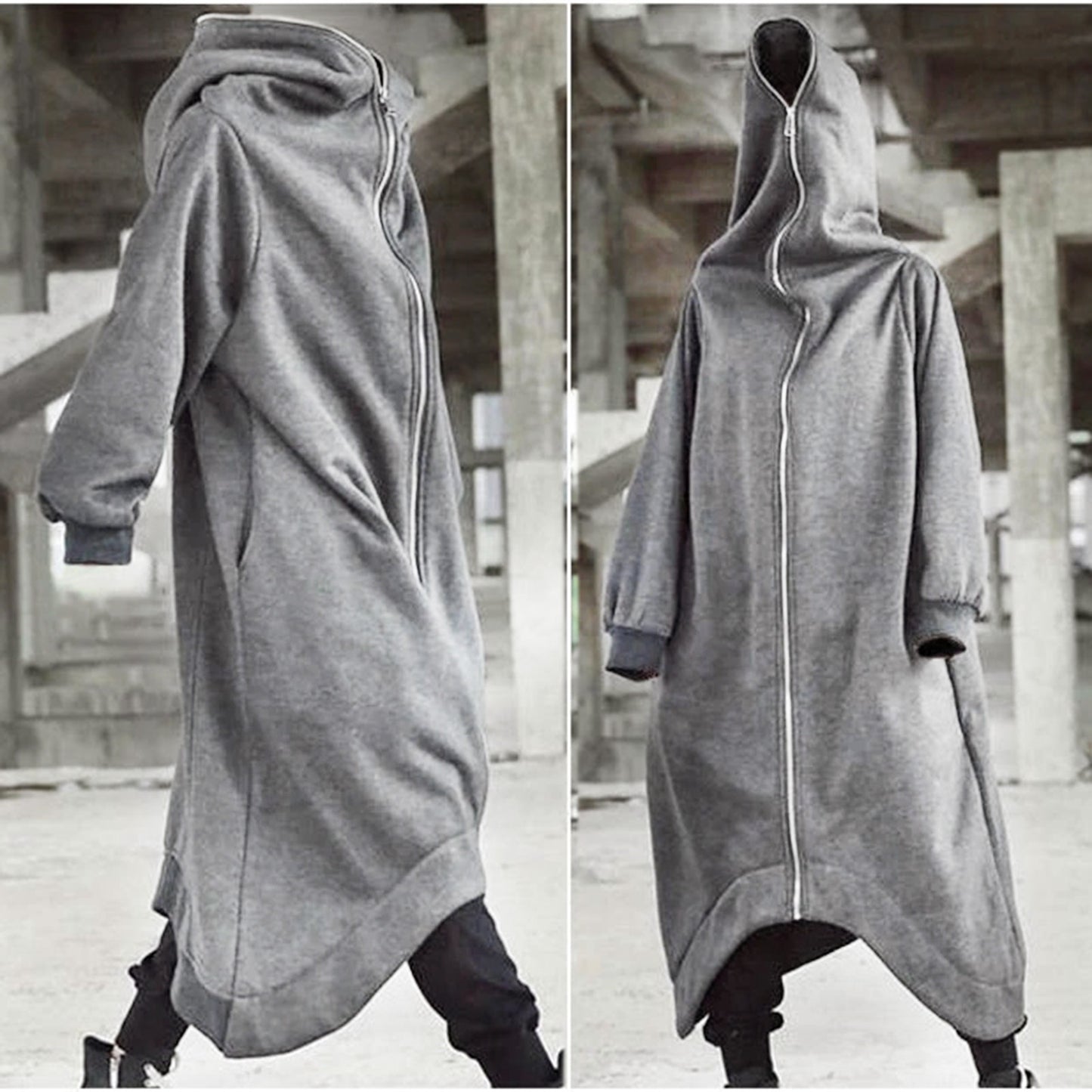 Unisex Long Sleeve Nazgul Hoodie Coat with Zipper