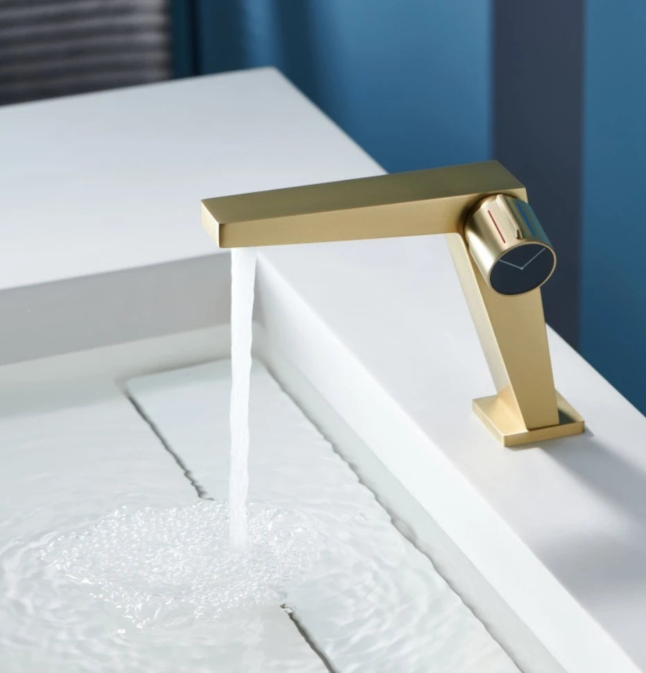 Brushed Gold Bathroom Basin Faucet Single Handle
