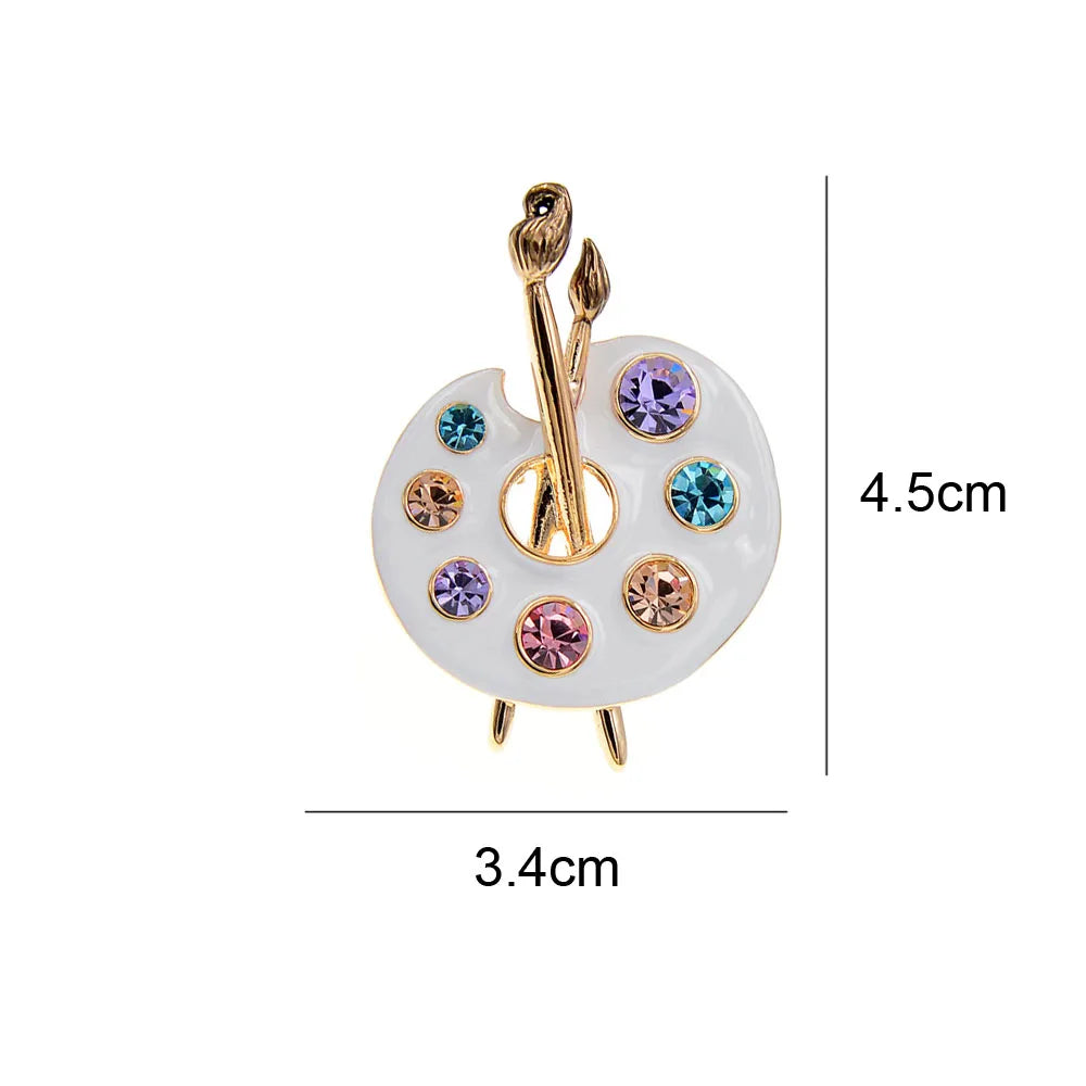 CINDY XIANG Rhinestone Palette Brooch Unisex Pin