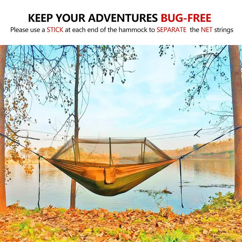 Swallowtail Camping Hammock with Mosquito Net & Rainfly