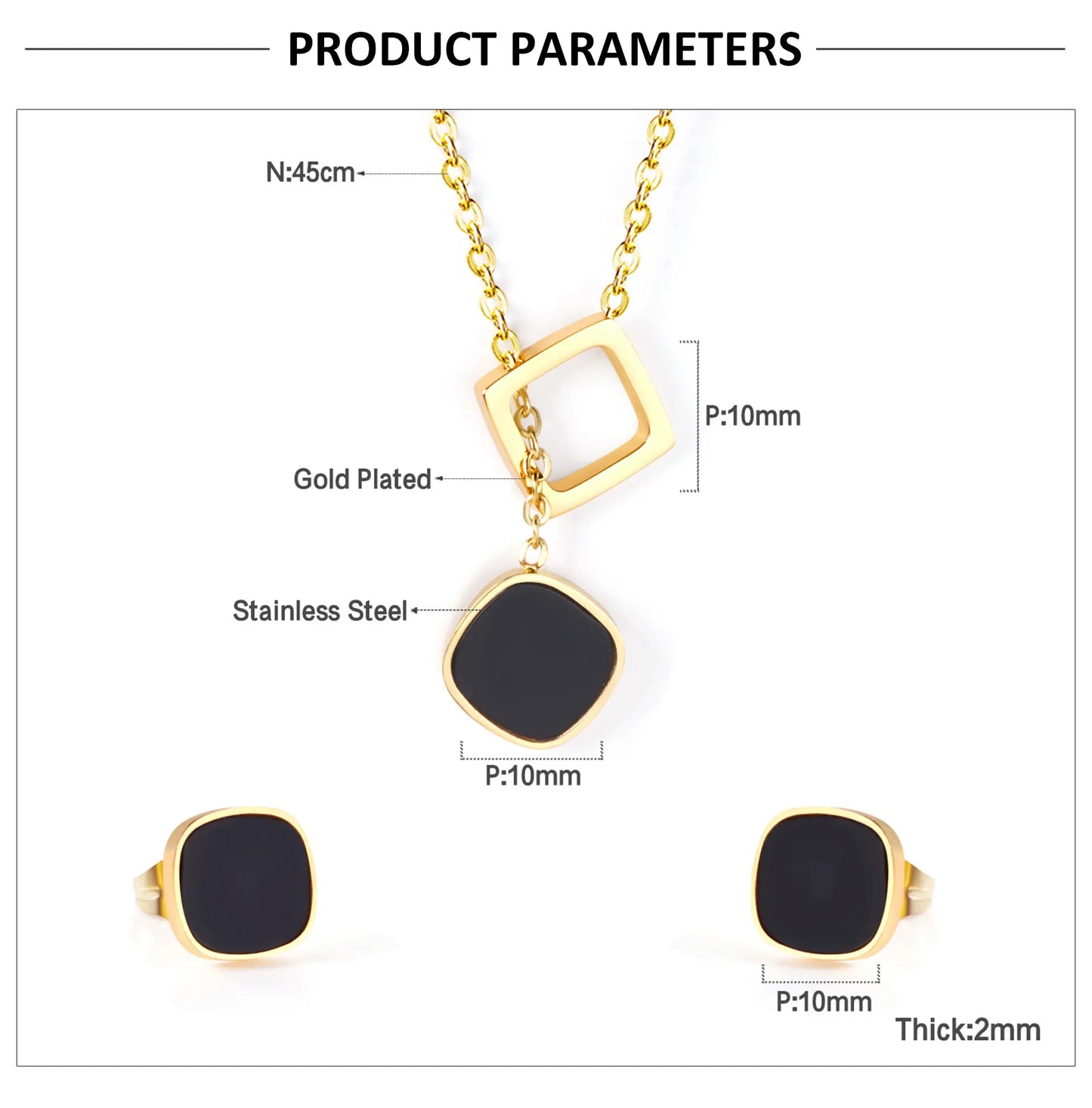 Women’s Gold Shell Jewelry Set Necklace & Earrings