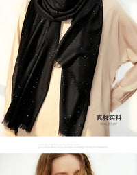 Women’s Designer Wool Scarf – Embroidered Pashmina Shawl