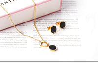 Women’s Gold Shell Jewelry Set Necklace & Earrings