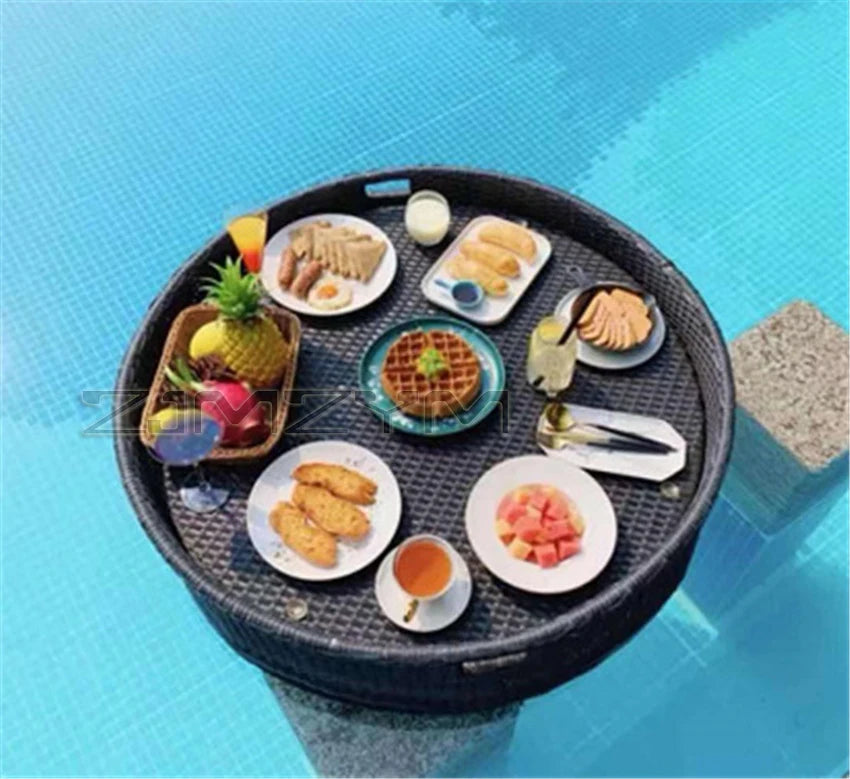 Bali Rattan Floating Tray for Pool & Outdoor Dining