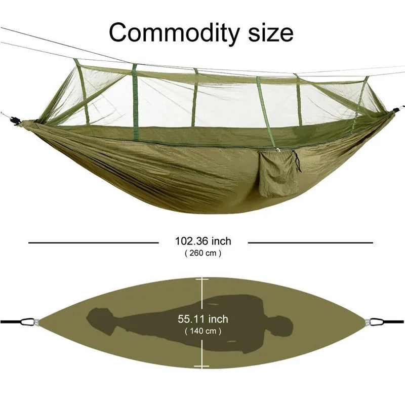 Swallowtail Camping Hammock with Mosquito Net & Rainfly