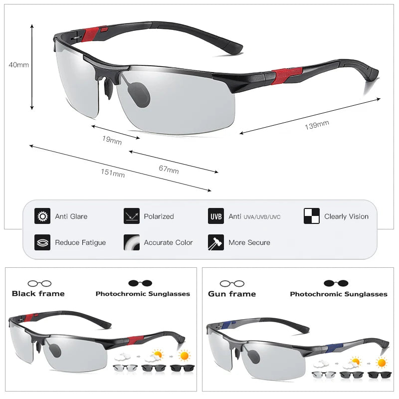 Men’s Photochromic Polarized Driving Sunglasses