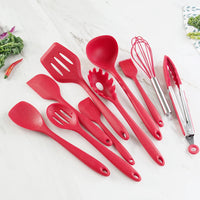 11-Piece Silicone Kitchen Utensil Set with Spatula & Spoon