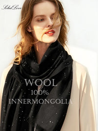 Women’s Designer Wool Scarf – Embroidered Pashmina Shawl