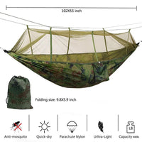Swallowtail Camping Hammock with Mosquito Net & Rainfly