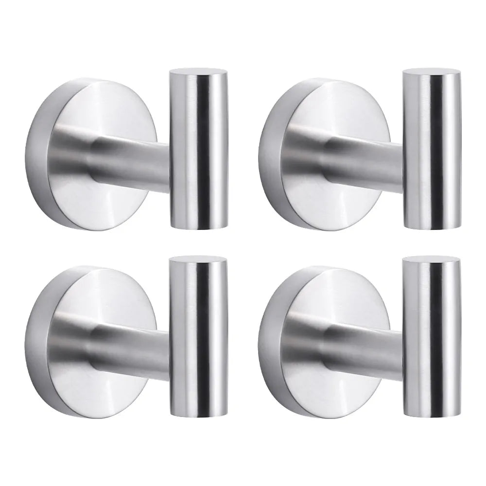 Towel Hooks Bathroom Coat Robe Hook Stainless Steel Heavy Duty Door Robe Hanger Towel Robe Clothes For Cabinet Wall Hook