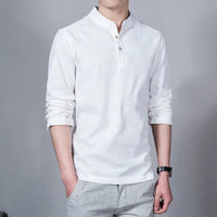 Men’s Mandarin Collar Long Sleeve T-Shirt