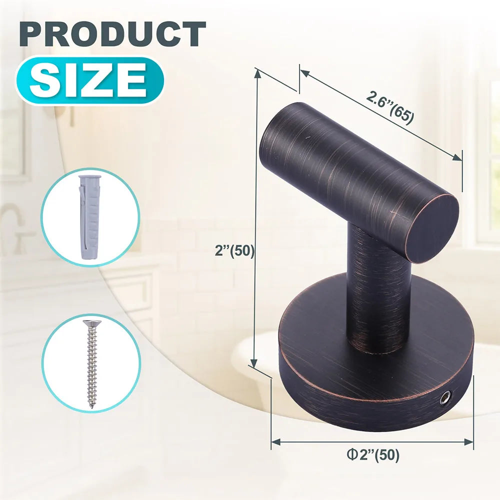 Towel Hooks Bathroom Coat Robe Hook Stainless Steel Heavy Duty Door Robe Hanger Towel Robe Clothes For Cabinet Wall Hook