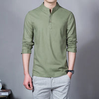Men’s Mandarin Collar Long Sleeve T-Shirt