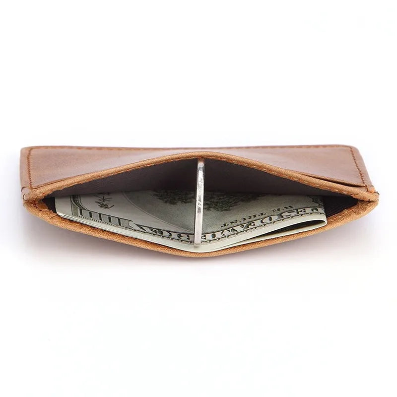 Slim Genuine Leather Mini Wallet – Card & Coin Holder