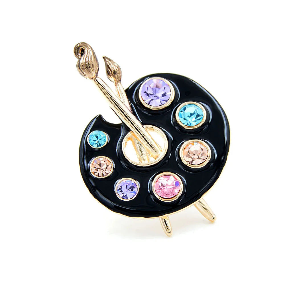 CINDY XIANG Rhinestone Palette Brooch Unisex Pin