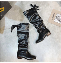 Shoes For Women 2022 Spring Knee High Boots Red Black White