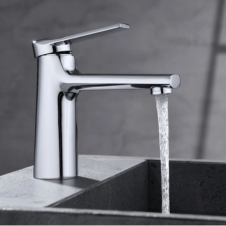 HONGDEC Brass Bathroom Basin Faucet with Mixer Handle